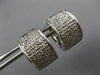 ESTATE WIDE .75CT DIAMOND 18KT WHITE GOLD 3D MULTI ROW CLASSIC HUGGIE EARRINGS