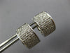 ESTATE WIDE .75CT DIAMOND 18KT WHITE GOLD 3D MULTI ROW CLASSIC HUGGIE EARRINGS