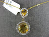 4.56CT DIAMOND & AAA CITRINE 14K YELLOW GOLD ROUND & PEAR SHAPE FILIGREE PENDANT