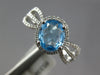 1.38CT DIAMOND & AAA BLUE TOPAZ 14KT WHITE GOLD OVAL & ROUND MULTI ROW FUN RING