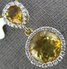 4.56CT DIAMOND & AAA CITRINE 14K YELLOW GOLD ROUND & PEAR SHAPE FILIGREE PENDANT