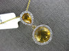 4.56CT DIAMOND & AAA CITRINE 14K YELLOW GOLD ROUND & PEAR SHAPE FILIGREE PENDANT