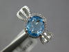 1.38CT DIAMOND & AAA BLUE TOPAZ 14KT WHITE GOLD OVAL & ROUND MULTI ROW FUN RING