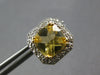 4.13CT DIAMOND & AAA CITRINE 14KT YELLOW GOLD 3D CUSHION OCTAGON STUD EARRINGS