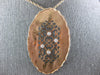 ESTATE .16CT DIAMOND 14KT ROSE GOLD 3D FILIGREE ETOILE OVAL HEART LOVE NECKLACE