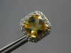 4.13CT DIAMOND & AAA CITRINE 14KT YELLOW GOLD 3D CUSHION OCTAGON STUD EARRINGS