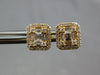 .54CT DIAMOND 18KT YELLOW GOLD 3D ROUND & BAGUETTE SQUARE HEXAGON STUD EARRINGS