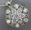 LARGE 1CT DIAMOND 14KT WHITE GOLD STAR FLOWER FILIGREE MILGRAIN FLOATING PENDANT