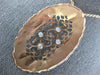ESTATE .16CT DIAMOND 14KT ROSE GOLD 3D FILIGREE ETOILE OVAL HEART LOVE NECKLACE