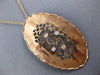 ESTATE .16CT DIAMOND 14KT ROSE GOLD 3D FILIGREE ETOILE OVAL HEART LOVE NECKLACE