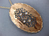 ESTATE .16CT DIAMOND 14KT ROSE GOLD 3D FILIGREE ETOILE OVAL HEART LOVE NECKLACE