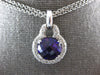 ESTATE LARGE 10.15CT DIAMOND & AAA AMETHYST 18KT WHITE GOLD ROUND HALO PENDANT