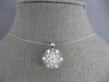 LARGE 1CT DIAMOND 14KT WHITE GOLD STAR FLOWER FILIGREE MILGRAIN FLOATING PENDANT