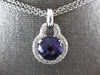 ESTATE LARGE 10.15CT DIAMOND & AAA AMETHYST 18KT WHITE GOLD ROUND HALO PENDANT