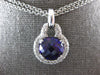ESTATE LARGE 10.15CT DIAMOND & AAA AMETHYST 18KT WHITE GOLD ROUND HALO PENDANT