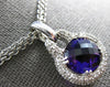 ESTATE LARGE 10.15CT DIAMOND & AAA AMETHYST 18KT WHITE GOLD ROUND HALO PENDANT