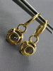 3.95CT DIAMOND & AAA SMOKY TOPAZ 14KT YELLOW GOLD 3D ROUND HALO HANGING EARRINGS