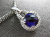 ESTATE LARGE 10.15CT DIAMOND & AAA AMETHYST 18KT WHITE GOLD ROUND HALO PENDANT