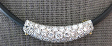 3.5CT DIAMOND 18KT 2 TONE GOLD CLASSIC MULTI ROW HAPPY FACE RUBBER NECKLACE