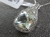 4.06CT DIAMOND & AAA GREEN AMETHYST 14KT WHITE GOLD 3D SQUARE FLOATING PENDANT