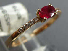 .39CT DIAMOND & AAA RUBY 14KT ROSE GOLD 3D CLASSIC OVAL & ROUND FRIENDSHIP RING