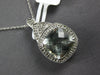 4.06CT DIAMOND & AAA GREEN AMETHYST 14KT WHITE GOLD 3D SQUARE FLOATING PENDANT