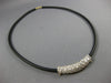 3.5CT DIAMOND 18KT 2 TONE GOLD CLASSIC MULTI ROW HAPPY FACE RUBBER NECKLACE