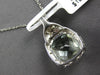 4.06CT DIAMOND & AAA GREEN AMETHYST 14KT WHITE GOLD 3D SQUARE FLOATING PENDANT