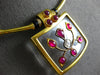 ANTIQUE 17.85CT OLD MINE DIAMOND RUBY & QUARTZ 18K YELLOW GOLD CHOKER NECKLACE