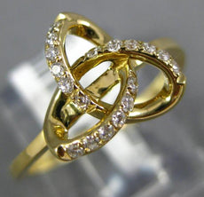 ESTATE .13CT DIAMOND 18KT YELLOW GOLD 3D LOVE KNOT FLOWER STAR FUN RING