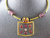 ANTIQUE 17.85CT OLD MINE DIAMOND RUBY & QUARTZ 18K YELLOW GOLD CHOKER NECKLACE