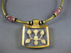 ANTIQUE 17.85CT OLD MINE DIAMOND RUBY & QUARTZ 18K YELLOW GOLD CHOKER NECKLACE