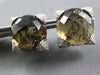 21.58CT DIAMOND & AAA SMOKY TOPAZ 18KT WHITE GOLD 3D STAR FUN CLIP ON EARRINGS