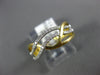 ESTATE .17CT DIAMOND 18KT WHITE & YELLOW GOLD 3D MULTI ROW WAVE FUN RING