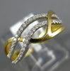 ESTATE .17CT DIAMOND 18KT WHITE & YELLOW GOLD 3D MULTI ROW WAVE FUN RING