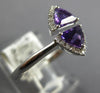 .70CT DIAMOND & AAA AMETHYST 14KT WHITE GOLD TRILLION & ROUND CRISS CROSS RING
