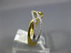 ESTATE .17CT DIAMOND 18KT WHITE & YELLOW GOLD 3D MULTI ROW WAVE FUN RING