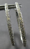 1.46CT DIAMOND 14KT WHITE GOLD 3D CLASSIC 2MM INSIDE OUT HOOP HANGING EARRINGS