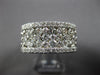 ESTATE WIDE 2.93CT DIAMOND 14KT WHITE GOLD ETERNITY MULTI ROW ANNIVERSARY RING