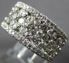 ESTATE WIDE 2.93CT DIAMOND 14KT WHITE GOLD ETERNITY MULTI ROW ANNIVERSARY RING