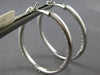1.46CT DIAMOND 14KT WHITE GOLD 3D CLASSIC 2MM INSIDE OUT HOOP HANGING EARRINGS