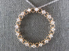 .48CT DIAMOND 14KT WHITE & ROSE GOLD 3D FILIGREE CIRCLE OF LIFE LOVE PENDANT