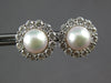 LARGE 1.69CT DIAMOND & AAA SOUTH SEA PEARL 14KT WHITE GOLD FLOWER STUD EARRINGS