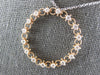 .48CT DIAMOND 14KT WHITE & ROSE GOLD 3D FILIGREE CIRCLE OF LIFE LOVE PENDANT