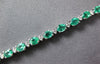 4.17CT DIAMOND & AAA EMERALD 18K WHITE GOLD CLASSIC OVAL & ROUND TENNIS BRACELET