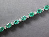 4.17CT DIAMOND & AAA EMERALD 18K WHITE GOLD CLASSIC OVAL & ROUND TENNIS BRACELET
