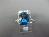 ESTATE 2.59CT DIAMOND & AAA BLUE TOPAZ 14KT WHITE GOLD CUSHION & ROUND FUN RING