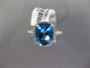 ESTATE 2.59CT DIAMOND & AAA BLUE TOPAZ 14KT WHITE GOLD CUSHION & ROUND FUN RING