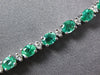 4.17CT DIAMOND & AAA EMERALD 18K WHITE GOLD CLASSIC OVAL & ROUND TENNIS BRACELET