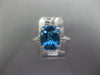 ESTATE 2.59CT DIAMOND & AAA BLUE TOPAZ 14KT WHITE GOLD CUSHION & ROUND FUN RING